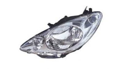 Far Peugeot 1007 09.2005-11.2009 DEPO partea Dreapta fara lampa cata tip bec H4, culoare rama argintiu