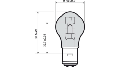 Bec auto cu halogen pentru far BestAutoVest 12V 45/40W BA20D Sym Duplo pentru faruri la motociclete, 1 buc.