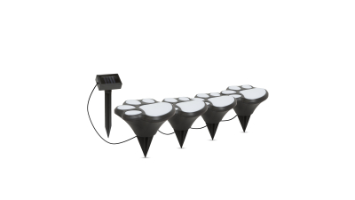 Lampa solara LED cu plexiglas - model amprenta de labuta de caine, mat. Plastic - negru - 360 cm, 1 buc., 11255