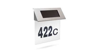 Numar de casa inox, cu iluminare LED, solara, 1 buc., 11446B