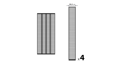 Perdea pentru usa din plasa anti-tantari, 4 benzi, max. 100 X 220 cm, negru, 1 buc., 11608BK