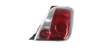 Stop spate lampa Fiat 500 (312) 03.2007-08.2015 Hatchback, fara suport becuri, rama silver, cu lampa mers inapoi,  TYC 11-11283-01-2 ; partea Dreapta