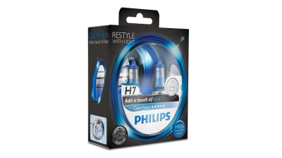Set 2 becuri auto cu halogen pentru far Philips ColorVision Blue H7 12V 55W PX26D, culoare Albastru 