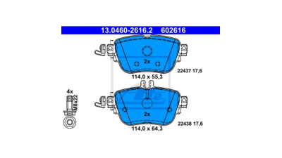 Placute frana Mercedes Cls (C257), 12.2017-, E-Class (W213), 01.2016-, E-Class All-Terrain (S213), 01.2017-, E-Class Convertible (A238), 06.2017-, E-Class Coupe (C238), 12.2016-, E-Class T-Model (S213), 07.2016-, ATE 13046026162