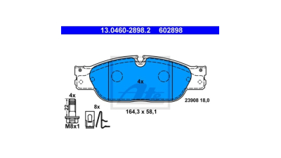 Placute frana Jaguar S-Type (X200), 10.1998-12.2008, Xj (X350, X358), 03.2003-03.2009, ATE 13046028982