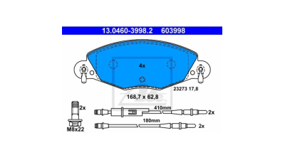 Placute frana Citroen C5 1 (Dc ), 03.2001-03.2005, Motorizare 2.2 Hdi, ATE