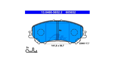 Placute frana Nissan Qashqai (J11, J11 ), 2013-2021, Renault Kadjar, 06.2015-, Motorizare 1.2 Tce, ATE