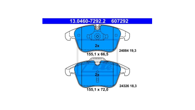 Placute frana Jaguar S-Type (Ccx), 01.1999-12.2008, Xf ( J05 , Cc9), 03.2008-04.2015, Xk Cupe ( J43 ), 03.2006-07.2014, Motorizare 4.2 V8/ 2.0/ 3.6, ATE