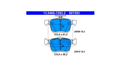 Placute frana Audi A3 (8v1), 2012-2020, Q2 (Gab), 2016-, Tt (Fv3), 2014-, Seat Ateca (Kh7), 2016-, Leon (5f1), 2012-2020, Vw Golf 7 (5g1, Be1), 08.2012-, Touran (5t1), 05.2015-, ATE