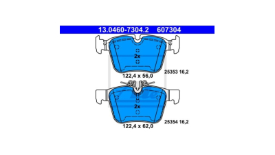 Set placute frana Mercedes Clasa C (W205), 07.2013-, Clasa C Convertible (A205), 06.2016-, Clasa C Coupe (C205), 10.2015-, Clasa C T-Model (S205), 09.2014-, parte montare Spate, ATE 13.0460-7304.2