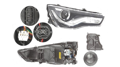Far Audi A1 (8x), 04.2010-01.2015, fata, Dreapta, bi-xenon; cu LED daytime running light; D3S+LED; electric; fara motoras; fara LED controlling unit, ZKW