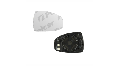 Geam oglinda exterioara cu suport fixare Audi A1 (8x), 04.2010-12.2018, partea Dreapta, incalzit; sticla convexa, Aftermarket