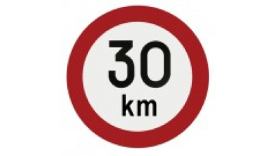 Indicator limita de viteza 30 km , Autocolant Reflectorizant 30km/h 15cm