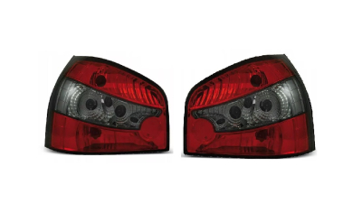 Set stopuri Spate Audi A3 (8l), 01.1996-04.2003, partea Stanga+Dreapta, rosu-alb, fumuriu; tuning; Omologare: ECE, Taiwan
