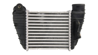 Intercooler Seat Leon Cupra (1M), 02.2002-06.2006, Leon Cupra R (1M), 07.2003-06.2006, motor 1.8 T, benzina, cutie manuala, cu/fara AC, aluminiu brazat/plastic, 183x174x85 mm, Valeo, dreapta 