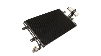 Condensator climatizare VW Golf IV, 08.1997-2003, motor 1, 4/1.6/1, 8/1, 8 T/2, 0/2, 3 VR5/2, 8 V6 benzina; 1.9 TDI/SDI, diesel, full aluminiu brazat, 590 (550)x360x16 mm, fara filtru uscator