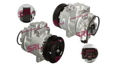Compresor aer conditionat Audi A2 (8Z), 2000-2005, motorizare 1.2 TDI/1.4 TDI, diesel si 1.4/1.6, benzina, rola curea 110 mm, 6 caneluri, de tip Denso; tip Sanden: 6SEU12C/PXE13