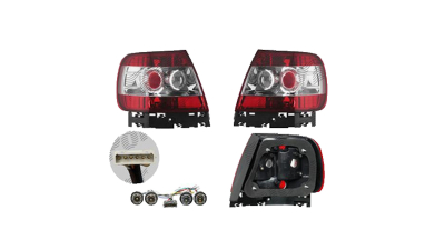 Set stopuri Spate Audi A4 (B5), 11.1994-09.2001, Sedan, partea Stanga+Dreapta, transparent; cu locas bec; tuning; Omologare: ECE, Taiwan