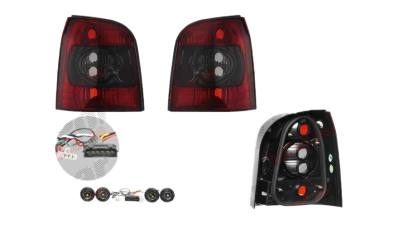 Set lampa spate tuning Audi A4 (B5), 11.1994-09.2001 Avant, partea stanga+dreapta, rosu-alb-fumuriu, Taiwan
