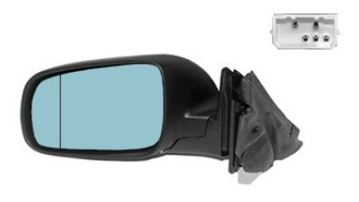 Oglinda exterioara Audi A6 (C4) Sedan 1994-1997/Avant 1994-1998 partea stanga View Max Albastra Flat Carcasa Neagra cu 5pini