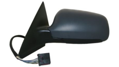 Oglinda exterioara Audi A6 (C5) Sedan/Avant 05.1997-01.2005 partea stanga View Max Albastra Asferica Carcasa Neagra, cu primer , electrica