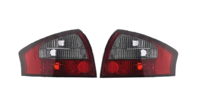 Set stopuri Spate Audi A6 (C5), 05.1997-01.2005, Sedan, partea Stanga+Dreapta, rosu-alb, fumuriu; tuning; Omologare: ECE, Taiwan