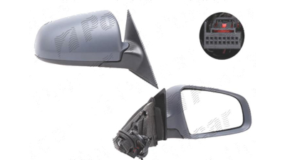 Oglinda exterioara Audi A3 (8p), 05.2003-04.2008, Dreapta, 3 usi, reglare electrica; grunduita; incalzita; geam convex; cromat; pliere electrica; 7 pini