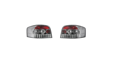 Set stopuri tuning AUDI A3 (8P), 05.2003-04.2008, cu 3 usi, Taiwan, partea stanga+dreapta, LED; transparent, argintiu;