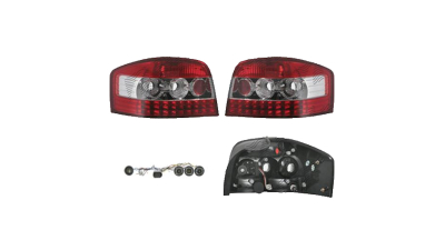 Set stopuri Spate Audi A3 (8p), 05.2003-04.2008, 3 Usi, partea Stanga+Dreapta, LED; rosu-alb; tuning; Omologare: ECE, Taiwan