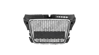 Grila masca fata AUDI A3 (8P), 04.2008-10.2012,cromat, Negru stralucitor; fara emblema