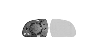 Geam oglinda exterioara cu suport fixare Audi A3 (8p), 04.2008-2010; A4/S4 (B8), 11.2007-2009, Sedan; A4/S4 (B8), 2008-2010, Combi, partea Dreapta, incalzit; sticla convexa; geam cromat, Aftermarket