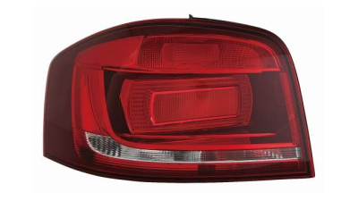 Stop spate lampa Audi A3 (8p), 04.2008-10.2012, 3 Usi, partea Stanga, cu lampa ceata Spate; tip bec H21W+P21W+PY21W+R10W+W16W; carcasa neagra; fara soclu bec; Omologare: ECE, DEPO