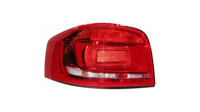 Stop spate lampa Audi A3 (8P), 04.2008-10.2012 Model cu 3 usi, partea Dreapta, carcasa rosie, fara suport becuri, TYC