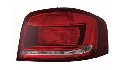 Stop spate lampa Audi A3 (8p), 04.2008-10.2012, 3 Usi, partea Dreapta, cu lampa de mers inapoi; tip bec H21W+P21W+PY21W+R10W+W16W; carcasa neagra; fara soclu bec; Omologare: ECE, DEPO