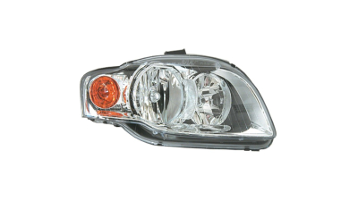 Far Audi A4, (B7) 11.2004-09.2006, partea Stanga, cu motoras, tip bec H7+H7, electric, semnalizare galbena, Depo