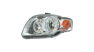 Far Audi A4, (B7) 11.2004-09.2006, partea Dreapta, cu motoras, tip bec H7+H7, electric, semnalizare galbena, Depo