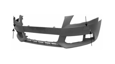 Bara fata Audi A4/S4 (B8) Sedan/Avant, 11.2007-10.2011, grunduita, cu gauri pentru senzori de parcare,cu gauri pentru spalatoare faruri, 8K0807105C