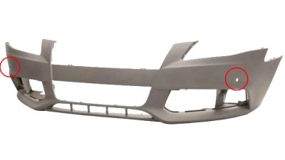Bara fata Audi A4/S4 (B8) Sedan/Avant, 11.2007-10.2011, grunduita, cu gauri pentru senzori de parcare, 8K0807105B