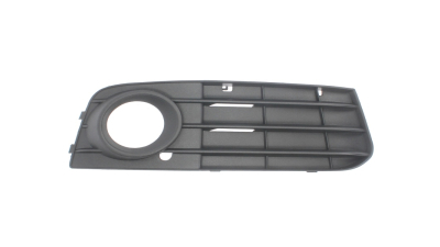 Grila bara Audi A4/S4 (B8), 11.2007-10.2011, Cod 8k0807682a01c, Fata, partea Dreapta, negru; cu gaura pentru lampa de ceata, Aftermarket