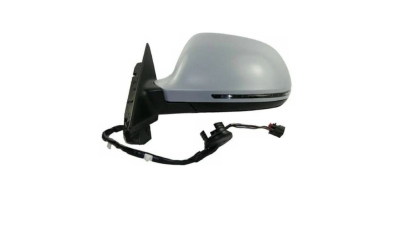 Oglinda usa exterioara Audi A4/S4 (B8), 2010-12.2015, partea Stanga, reglare electrica; grunduit; incalzit; sticla asferica; geam cromat; cu Lucas; cu functie de unghi mort, SRL