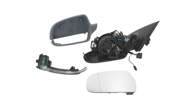 Oglinda usa exterioara Audi A4/S4 (B8), 2010-12.2015, partea Stanga, reglare electrica; grunduit; incalzit; sticla asferica; geam cromat; rabatabil; cu Lucas, SRL