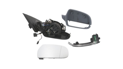 Oglinda usa exterioara Audi A4/S4 (B8), 2010-12.2015, partea Dreapta, reglare electrica; grunduit; incalzit; sticla convexa; geam cromat; rabatabil; cu Lucas, SRL