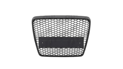 Grila masca fata AUDI A6 (C6), 10.2008-03.2011 model RS6,Negru stralucitor; fara emblema, fagure