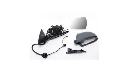 Oglinda usa exterioara AUDI A6 (C6), 10.2008-03.2011, SRL, partea stanga, reglare electrica; grunduit; incalzit; sticla asferica; geam cromat; rabatabil; memorie; 16 gauri / 6 pini+ 2 gauri / 2 pini; cu semnalizare