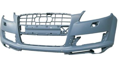 Bara fata Audi Q7 (4L), 10.2005-09.2009, grunduita, cu gauri pentru spalatoare faruri, 4L0807233, 