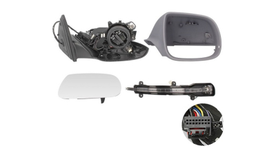 Oglinda exterioara Audi Q7 (4l), 09.2009-2014, Dreapta, reglare electrica; grunduit; incalzita; geam convex; cromat; 8 pini; cu semnalizare, View Max