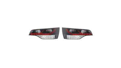 Set lampa spate tuning Audi Q7 (4L), 09.2009-, partea stanga+dreapta, cu LED, transparent - negru, cu cablaj, Taiwan