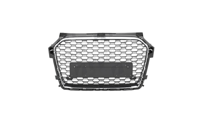 Grila masca fata AUDI A1 (8X), 12.2014-12.2018,cromat, Negru stralucitor; fara emblema