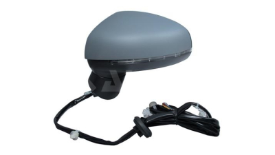 Oglinda usa exterioara Audi A1 (8x), 12.2014-12.2018, partea Stanga, reglare electrica; carcasa grunduita; incalzit; sticla asferica; geam cromat; cu Lucas, View Max