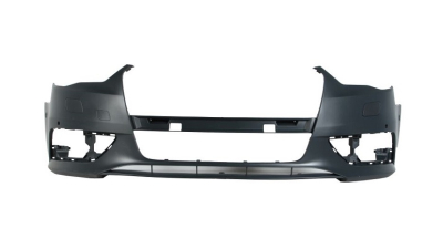 Bara fata Audi A3 (8v), 06.2012-07.2016, cu gauri pentru spalator si 4 gauri senzori parcare, Cu gaurile pentru duzele de spalator acoperite; grunduit, Aftermarket